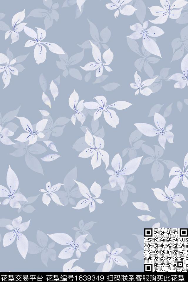 小清新花卉小碎花数码印花华亿平台下载（图片编号: 1639349） - 瓦栏（Walan）