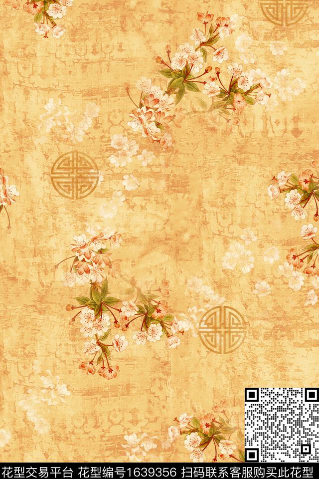 年轻女装花卉中国风数码印花华亿平台下载（图片编号: 1639356） - 瓦栏（Walan）