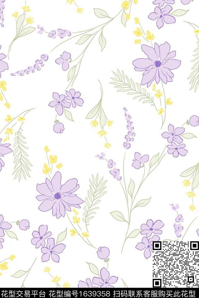 小清新花卉小碎花数码印花华亿平台下载（图片编号: 1639358） - 瓦栏（Walan）