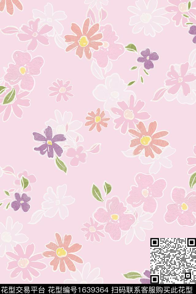 小清新花卉小碎花数码印花华亿平台下载（图片编号: 1639364） - 瓦栏（Walan）