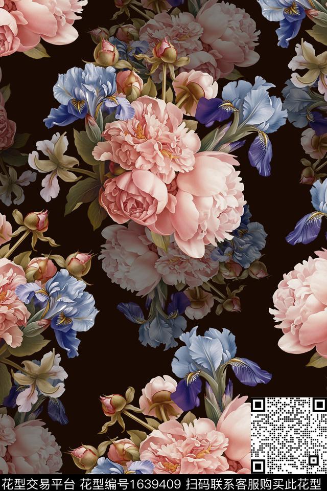 花卉小碎花女装数码印花华亿平台下载（图片编号: 1639409） - 瓦栏（Walan）