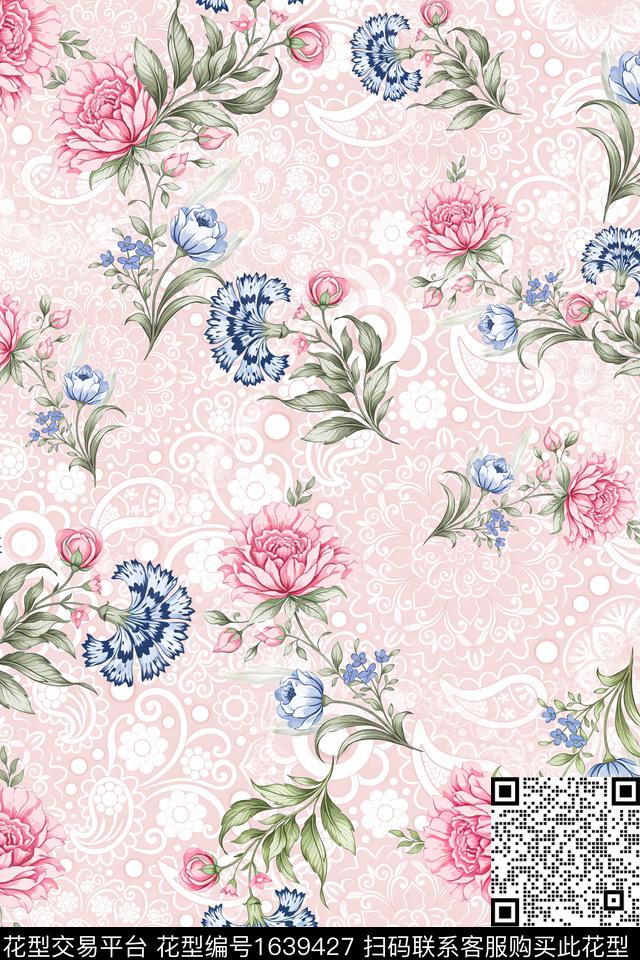 年轻女装花卉小碎花数码印花华亿平台下载（图片编号: 1639427） - 瓦栏（Walan）