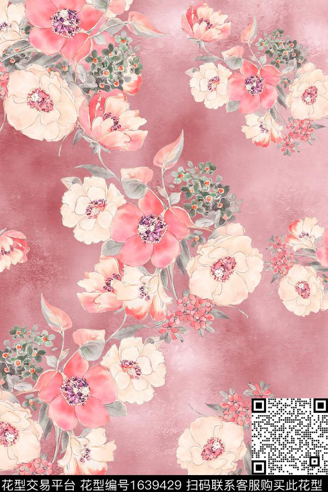 年轻女装花卉小碎花数码印花华亿平台下载（图片编号: 1639429） - 瓦栏（Walan）