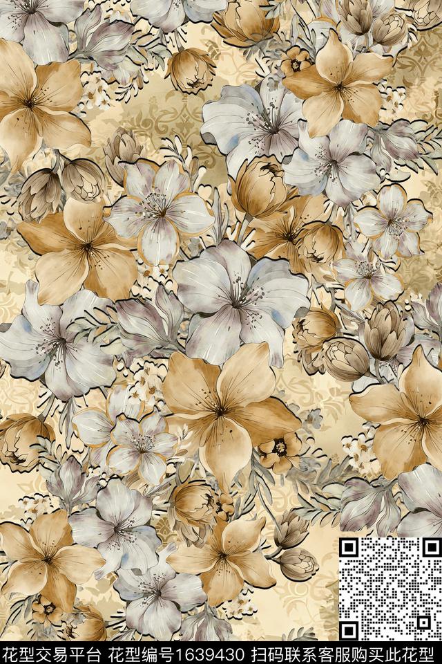 年轻女装花卉小碎花数码印花华亿平台下载（图片编号: 1639430） - 瓦栏（Walan）