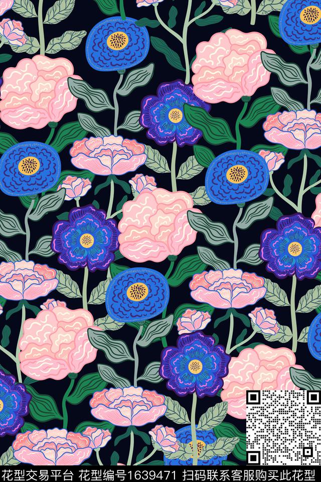 花卉小碎花女装数码印花华亿平台下载（图片编号: 1639471） - 瓦栏（Walan）