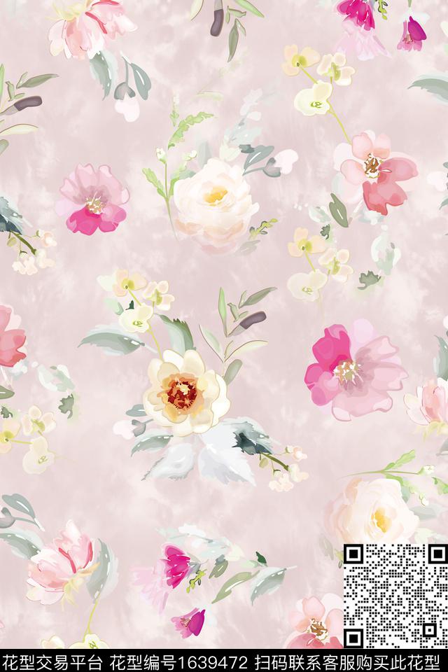 年轻女装花卉春夏华亿平台数码印花华亿平台下载（图片编号: 1639472） - 瓦栏（Walan）