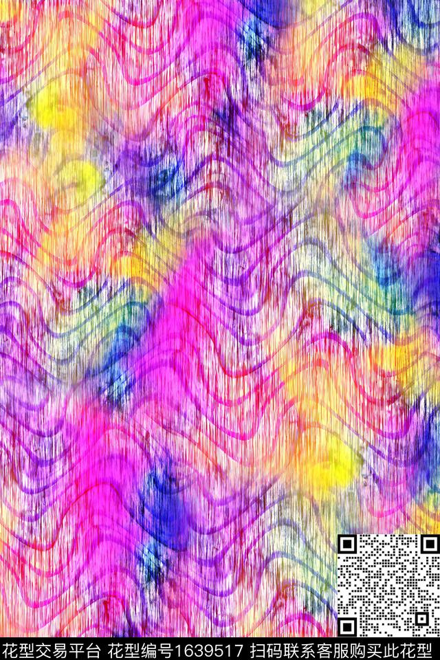 年轻女装肌理抽象数码印花华亿平台下载（图片编号: 1639517） - 瓦栏（Walan）