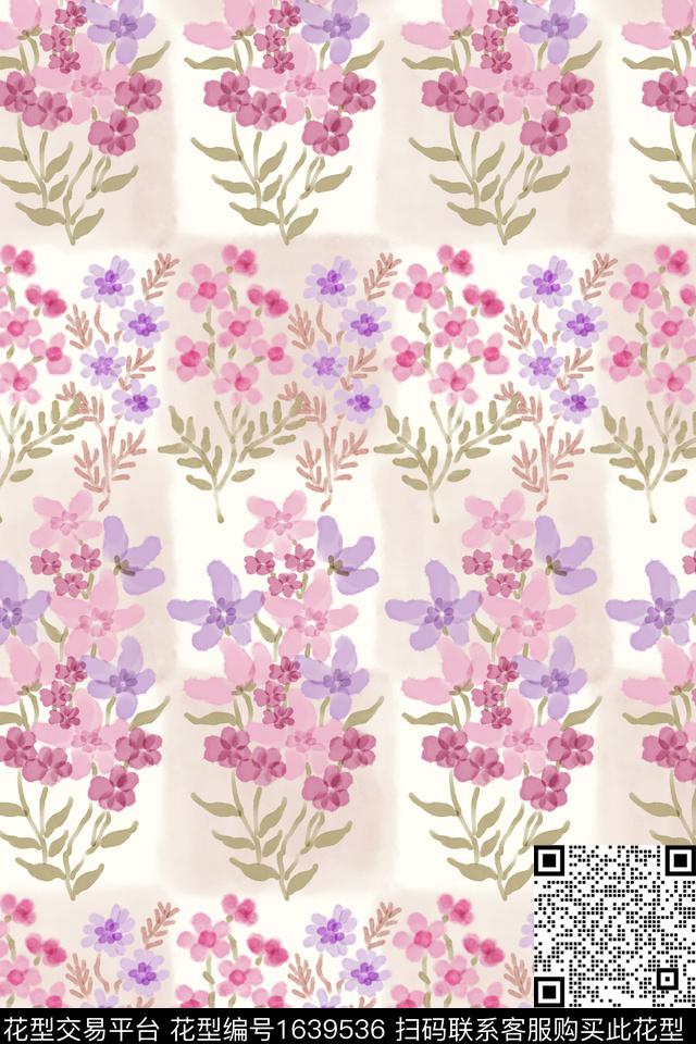 小清新花卉小碎花数码印花华亿平台下载（图片编号: 1639536） - 瓦栏（Walan）