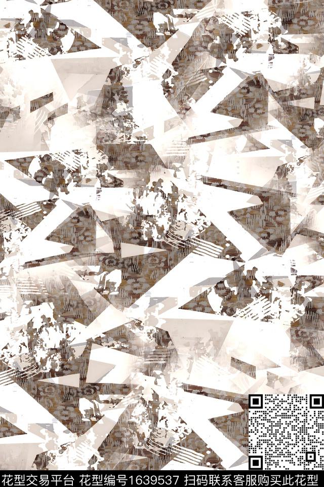 衬衫几何男装数码印花华亿平台下载（图片编号: 1639537） - 瓦栏（Walan）