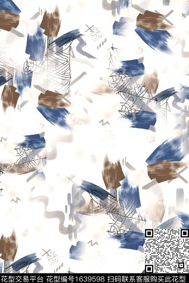 衬衫几何男装数码印花华亿平台下载（图片编号: 1639598） - 瓦栏（Walan）