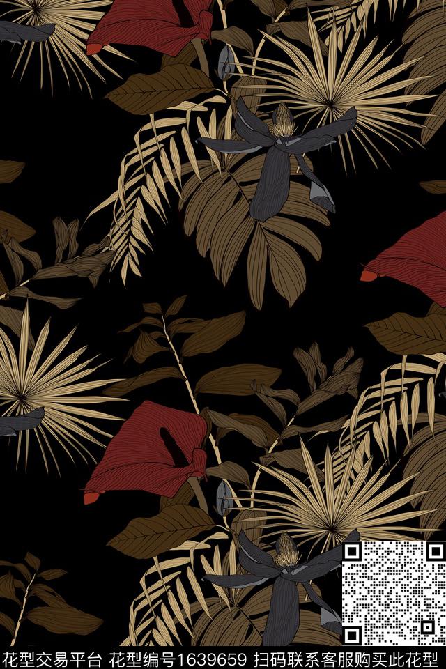 大花女装热点数码印花华亿平台下载（图片编号: 1639659） - 瓦栏（Walan）