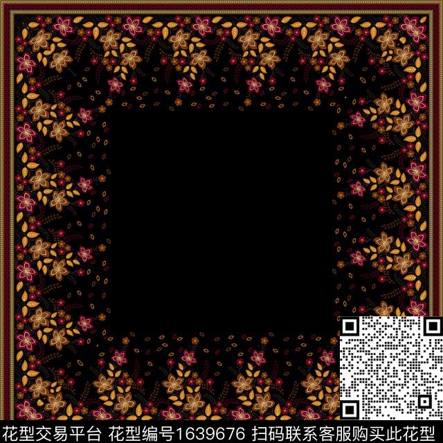 民族风花卉围巾数码印花华亿平台下载（图片编号: 1639676） - 瓦栏（Walan）