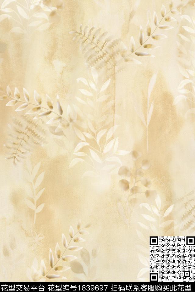 年轻女装植物晕染肌理数码印花华亿平台下载（图片编号: 1639697） - 瓦栏（Walan）