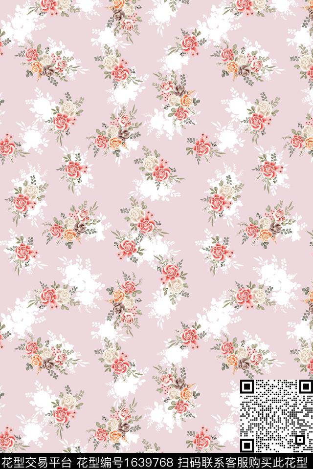 小清新真丝小碎花数码印花华亿平台下载（图片编号: 1639768） - 瓦栏（Walan）