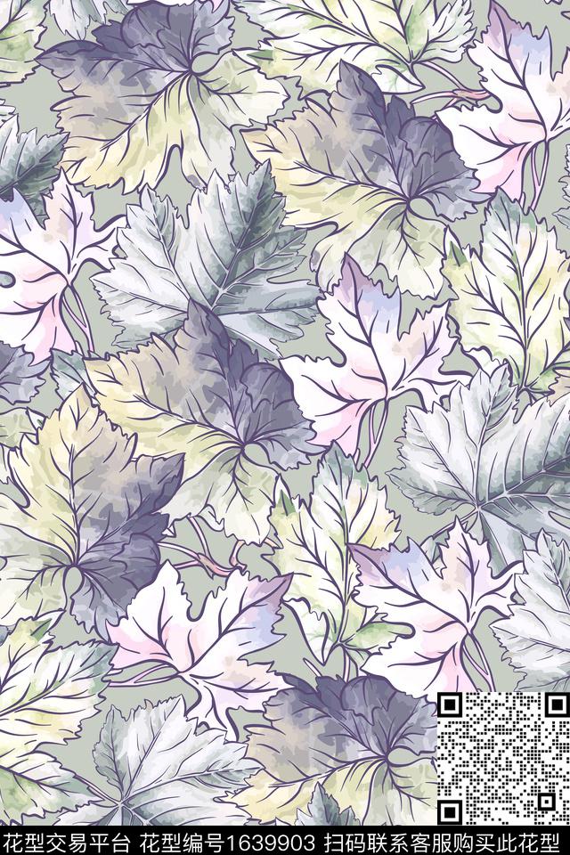 大花花卉女装数码印花华亿平台下载（图片编号: 1639903） - 瓦栏（Walan）