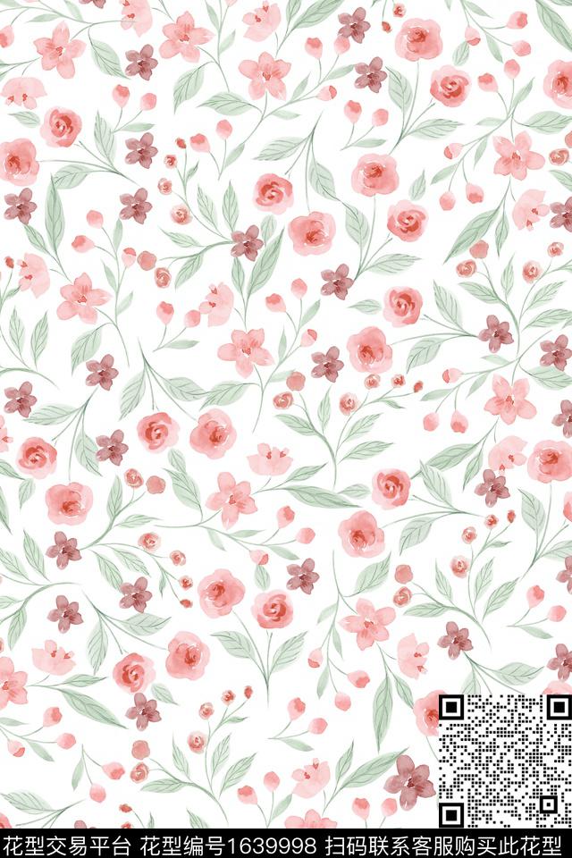 小清新花卉小碎花数码印花华亿平台下载（图片编号: 1639998） - 瓦栏（Walan）