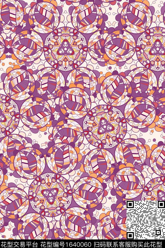 大花民族风女装数码印花华亿平台下载（图片编号: 1640060） - 瓦栏（Walan）