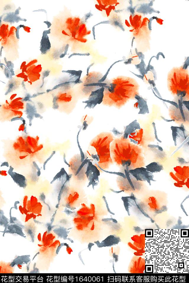 花卉小碎花女装数码印花华亿平台下载（图片编号: 1640061） - 瓦栏（Walan）