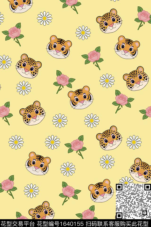 卡通动物满版散花童装传统印花华亿平台下载（图片编号: 1640155） - 瓦栏（Walan）