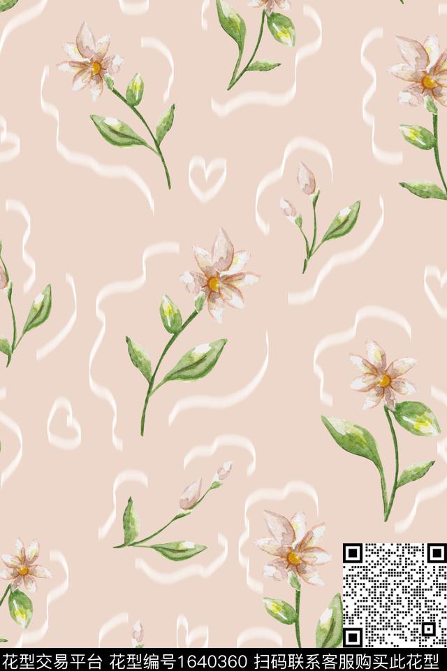花卉水彩花卉抽象数码印花华亿平台下载（图片编号: 1640360） - 瓦栏（Walan）