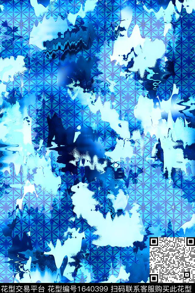 晕染肌理满版散花数码华亿平台数码印花华亿平台下载（图片编号: 1640399） - 瓦栏（Walan）