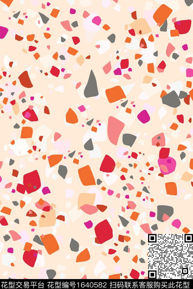 年轻女装大牌风几何数码印花华亿平台下载（图片编号: 1640582） - 瓦栏（Walan）