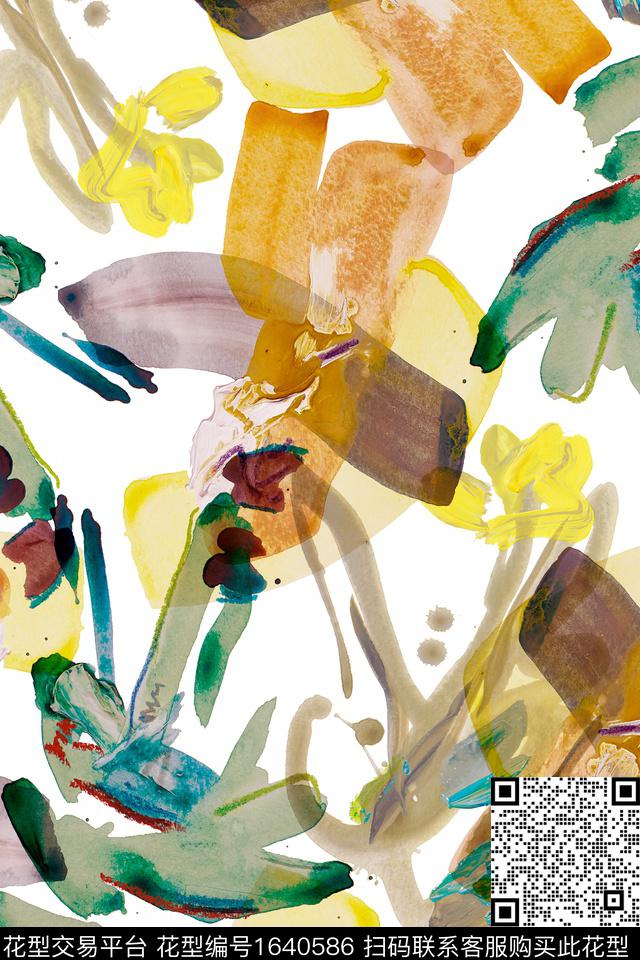 年轻女装大牌风几何数码印花华亿平台下载（图片编号: 1640586） - 瓦栏（Walan）