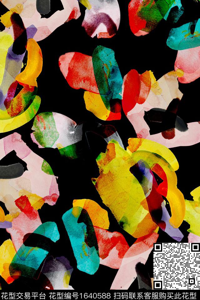 年轻女装大牌风几何数码印花华亿平台下载（图片编号: 1640588） - 瓦栏（Walan）