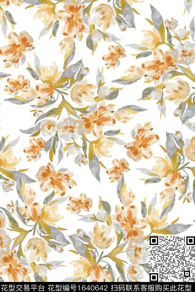 年轻女装花卉大牌风数码印花华亿平台下载（图片编号: 1640642） - 瓦栏（Walan）