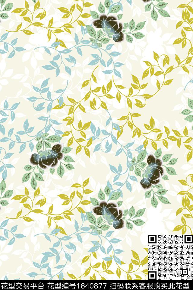 年轻女装花卉大牌风数码印花华亿平台下载（图片编号: 1640877） - 瓦栏（Walan）