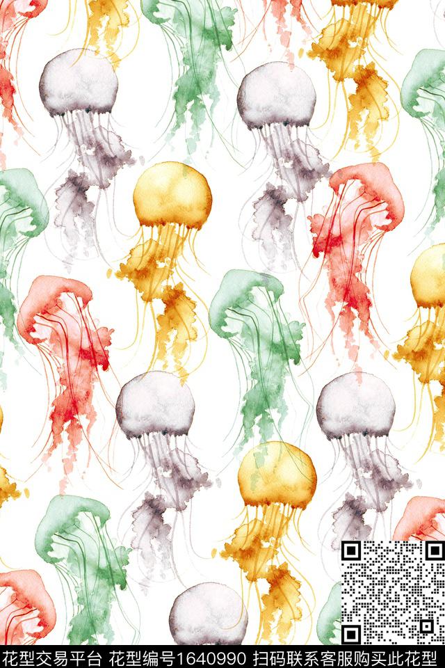 年轻女装水母数码印花华亿平台下载（图片编号: 1640990） - 瓦栏（Walan）