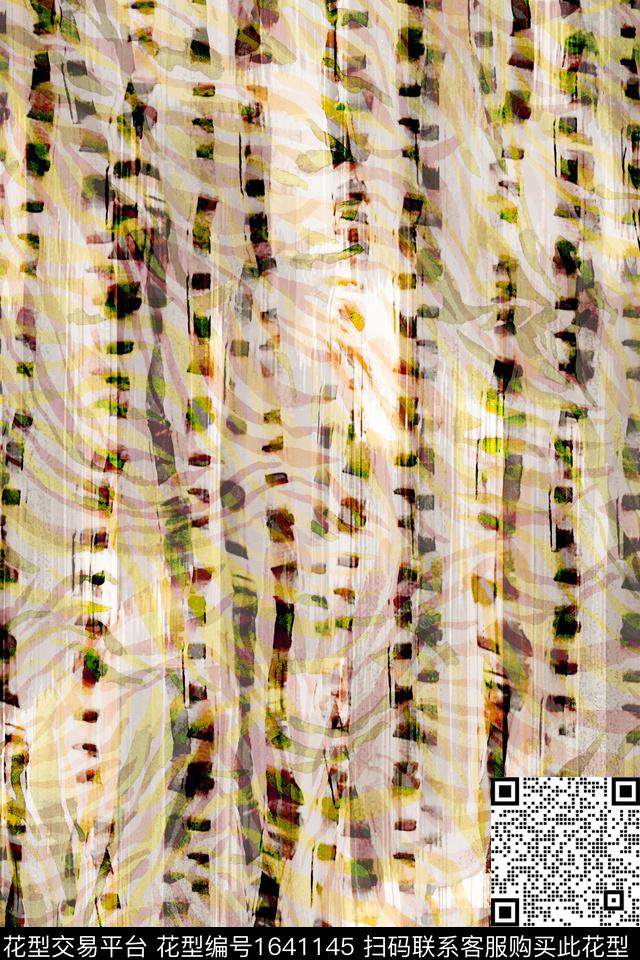 年轻女装动物纹抽象数码印花华亿平台下载（图片编号: 1641145） - 瓦栏（Walan）