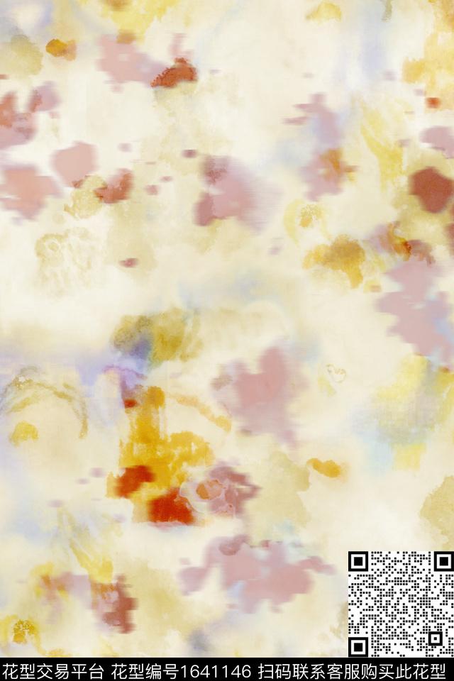 年轻女装真丝抽象数码印花华亿平台下载（图片编号: 1641146） - 瓦栏（Walan）