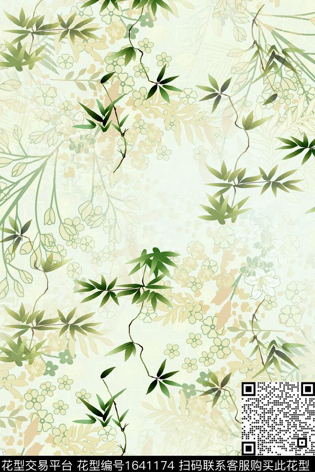 中国风满版散花数码华亿平台数码印花华亿平台下载（图片编号: 1641174） - 瓦栏（Walan）