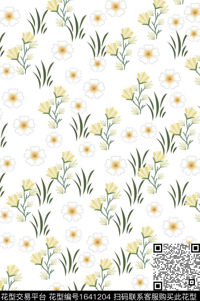 满版散花小碎花水彩花卉传统印花华亿平台下载（图片编号: 1641204） - 瓦栏（Walan）