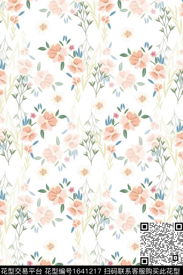 满版散花小碎花水彩花卉传统印花华亿平台下载（图片编号: 1641217） - 瓦栏（Walan）