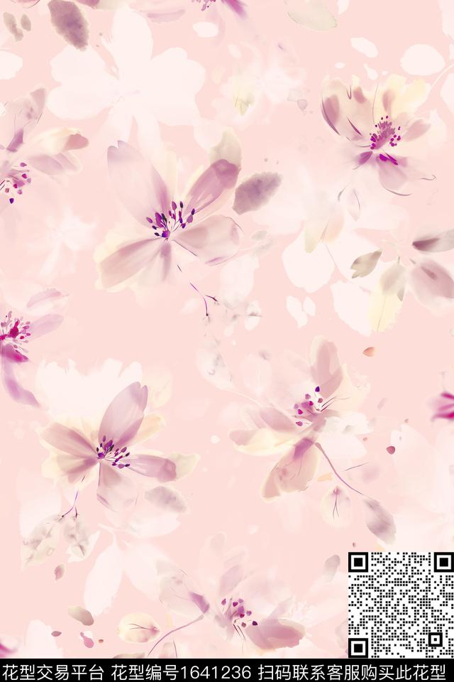 年轻女装花卉大牌风数码印花华亿平台下载（图片编号: 1641236） - 瓦栏（Walan）