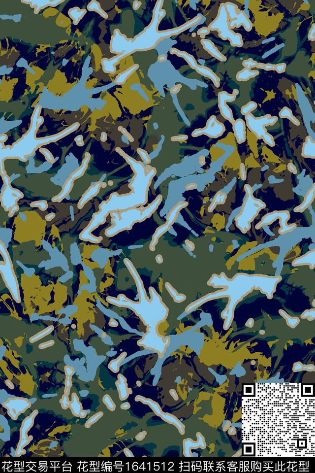 满版散花迷彩男装传统印花华亿平台下载（图片编号: 1641512） - 瓦栏（Walan）