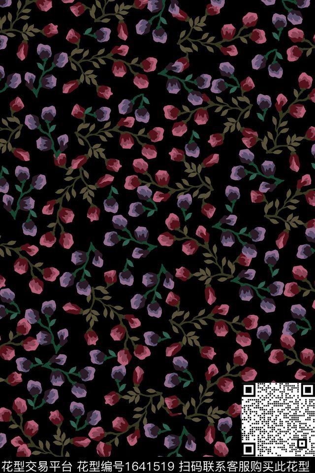 满版散花抽象花卉中老年传统印花华亿平台下载（图片编号: 1641519） - 瓦栏（Walan）