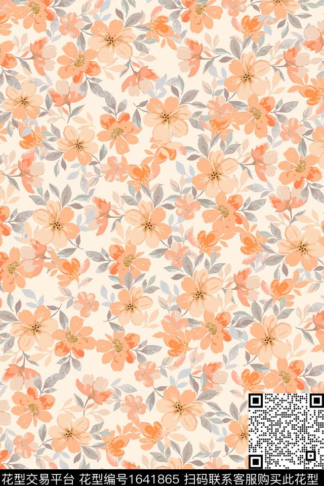 矢量小碎花花卉数码印花华亿平台下载（图片编号: 1641865） - 瓦栏（Walan）