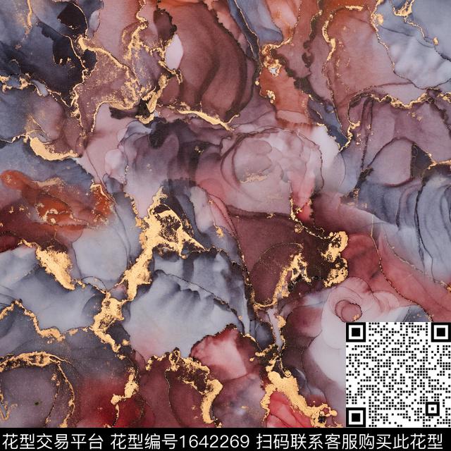 围巾肌理水彩数码印花华亿平台下载（图片编号: 1642269） - 瓦栏（Walan）