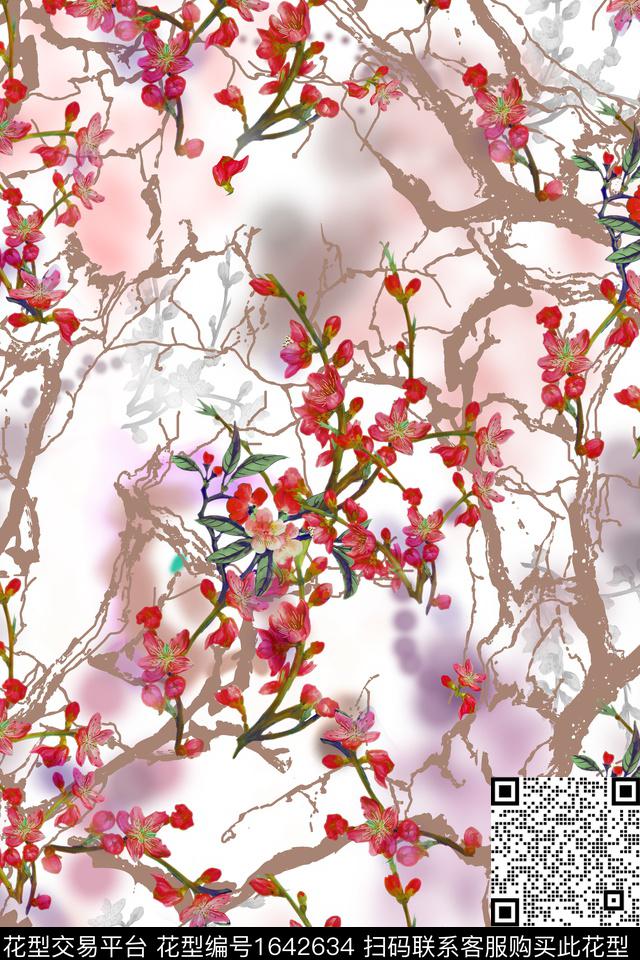 年轻女装花卉小碎花数码印花华亿平台下载（图片编号: 1642634） - 瓦栏（Walan）