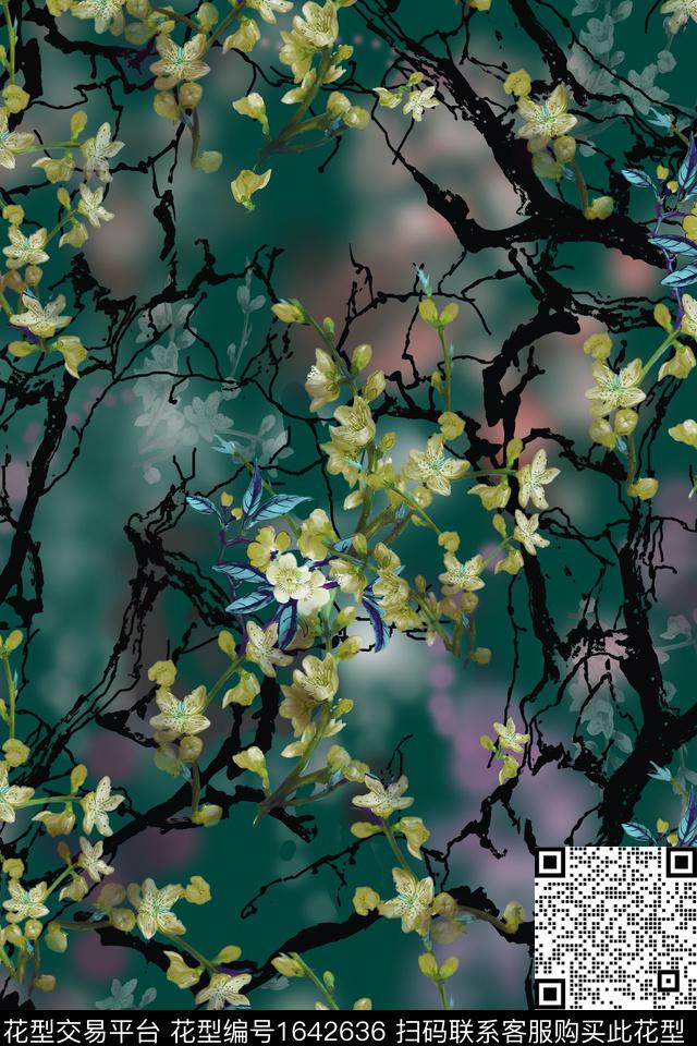 年轻女装花卉小碎花数码印花华亿平台下载（图片编号: 1642636） - 瓦栏（Walan）