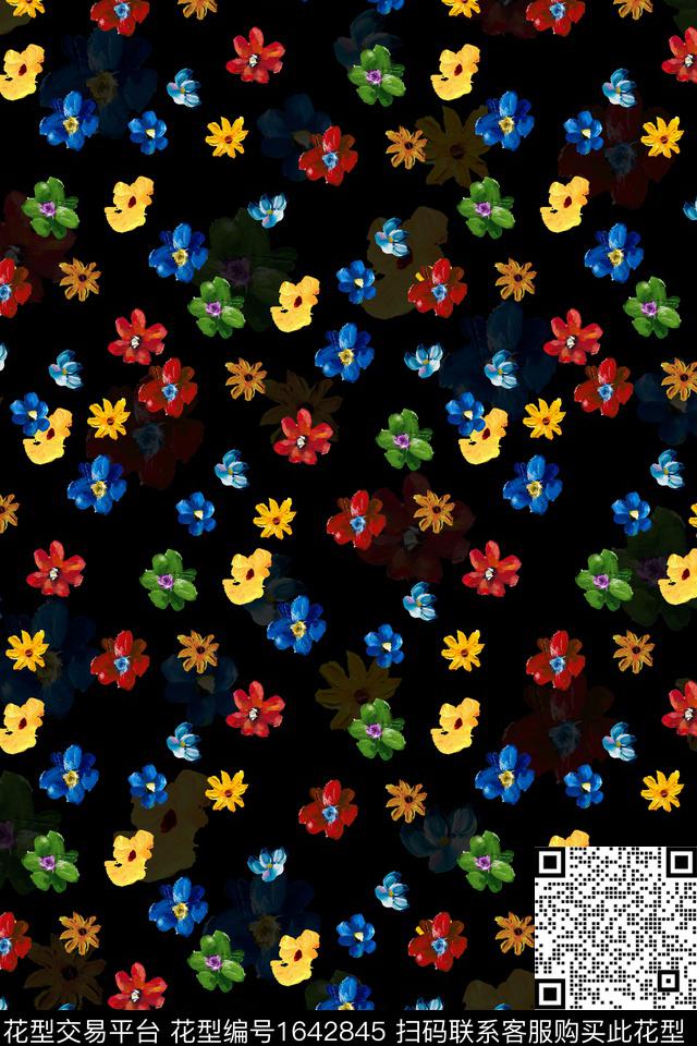 年轻女装花卉小碎花数码印花华亿平台下载（图片编号: 1642845） - 瓦栏（Walan）