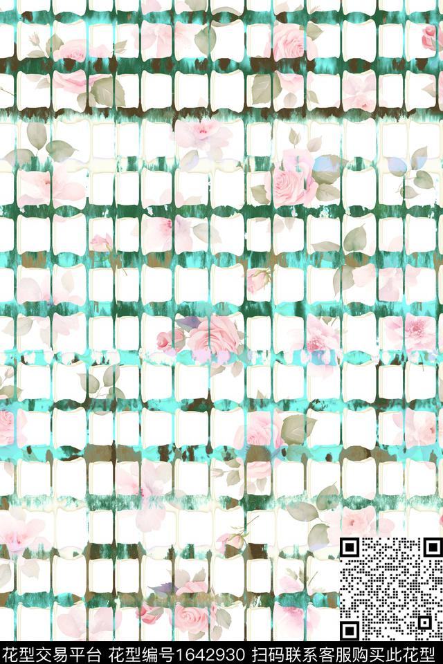 年轻女装小碎花几何数码印花华亿平台下载（图片编号: 1642930） - 瓦栏（Walan）