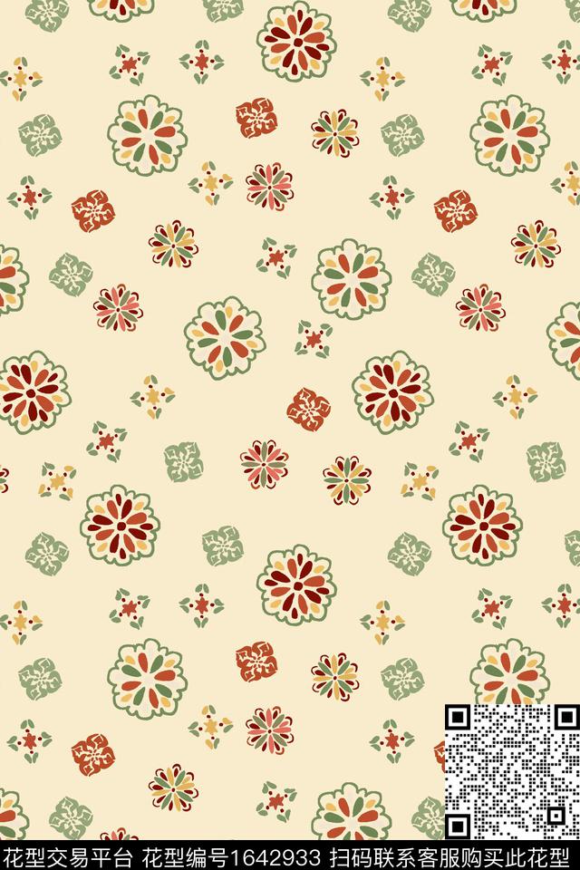 年轻女装中国风几何数码印花华亿平台下载（图片编号: 1642933） - 瓦栏（Walan）