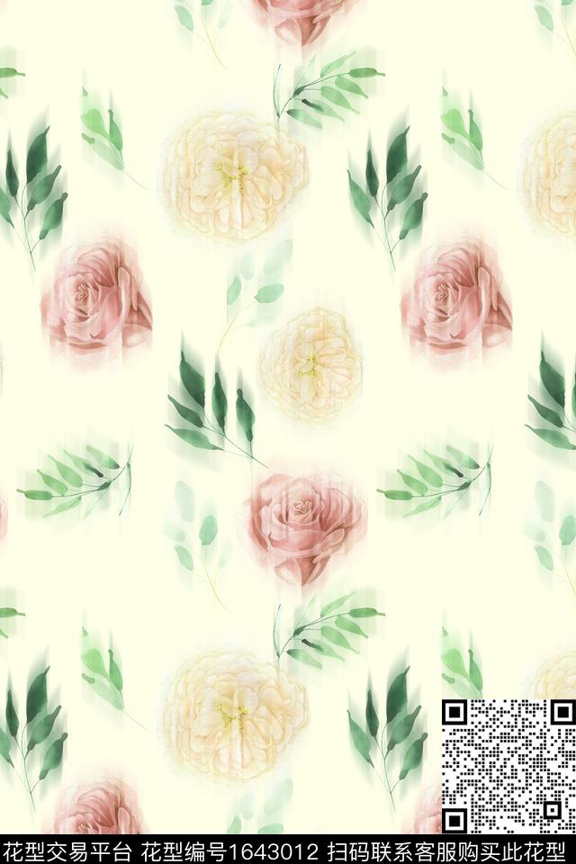 花卉小碎花水彩花卉数码印花华亿平台下载（图片编号: 1643012） - 瓦栏（Walan）