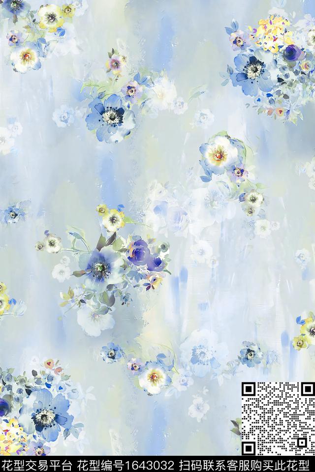 影花年轻女装花卉数码印花华亿平台下载（图片编号: 1643032） - 瓦栏（Walan）