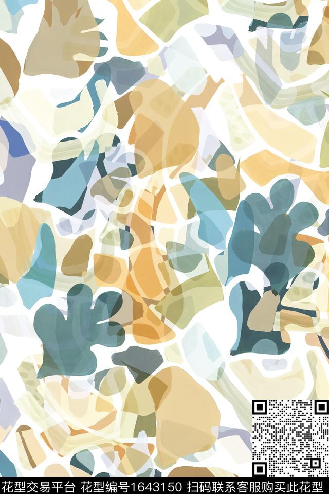 年轻女装小清新抽象数码印花华亿平台下载（图片编号: 1643150） - 瓦栏（Walan）