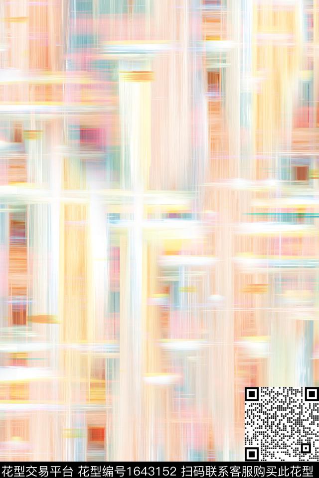 年轻女装小清新抽象数码印花华亿平台下载（图片编号: 1643152） - 瓦栏（Walan）